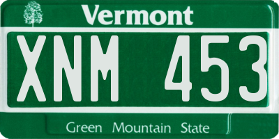 VT license plate XNM453
