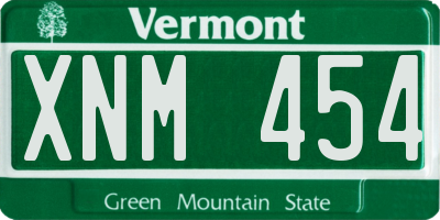 VT license plate XNM454
