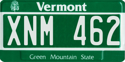 VT license plate XNM462