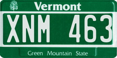 VT license plate XNM463