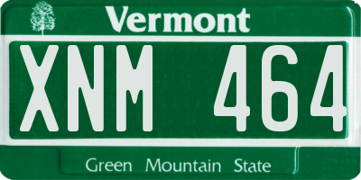 VT license plate XNM464