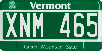 VT license plate XNM465