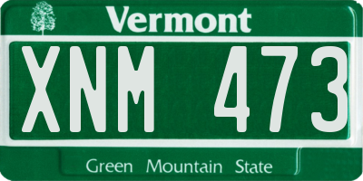 VT license plate XNM473