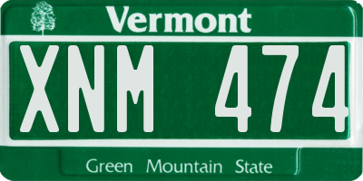 VT license plate XNM474