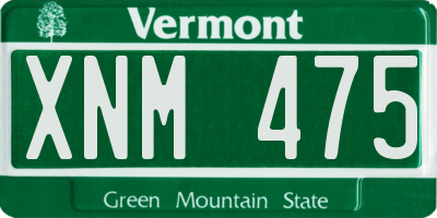 VT license plate XNM475
