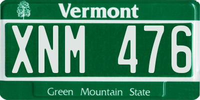 VT license plate XNM476