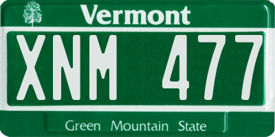 VT license plate XNM477