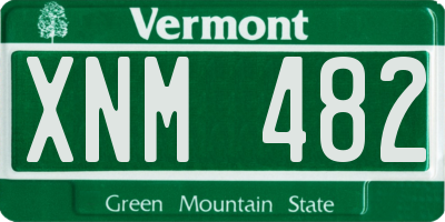 VT license plate XNM482
