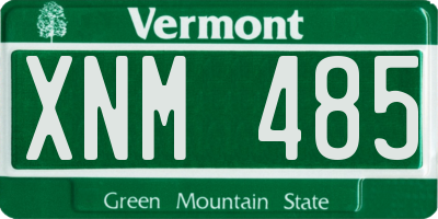 VT license plate XNM485