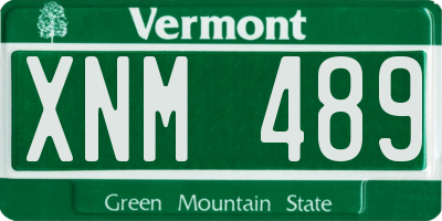 VT license plate XNM489