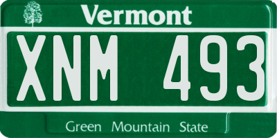 VT license plate XNM493