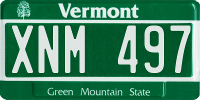 VT license plate XNM497