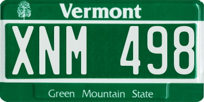 VT license plate XNM498