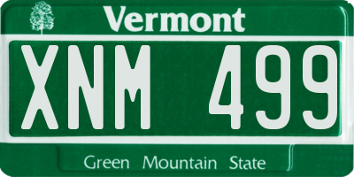 VT license plate XNM499