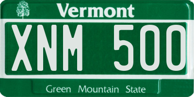 VT license plate XNM500