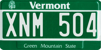VT license plate XNM504