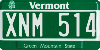 VT license plate XNM514