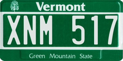 VT license plate XNM517