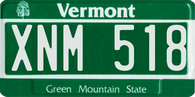 VT license plate XNM518