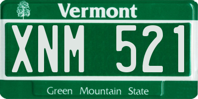 VT license plate XNM521