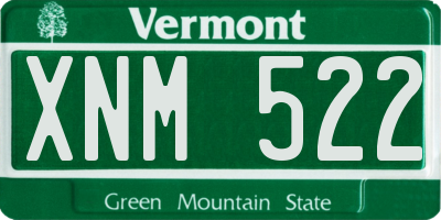 VT license plate XNM522