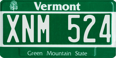 VT license plate XNM524