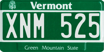 VT license plate XNM525