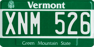 VT license plate XNM526