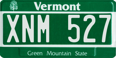 VT license plate XNM527