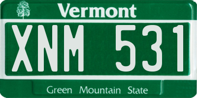 VT license plate XNM531
