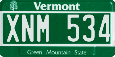 VT license plate XNM534