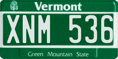 VT license plate XNM536
