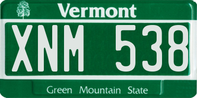 VT license plate XNM538
