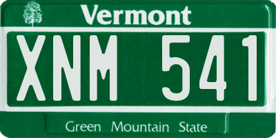 VT license plate XNM541