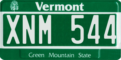 VT license plate XNM544