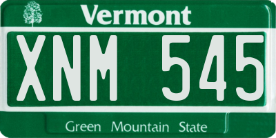 VT license plate XNM545