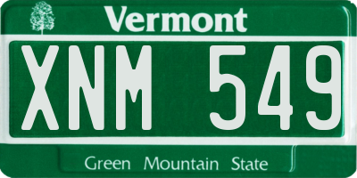 VT license plate XNM549