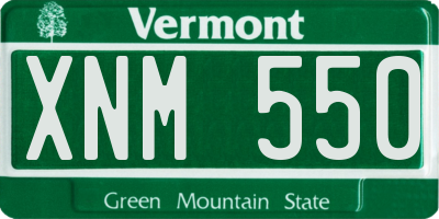 VT license plate XNM550