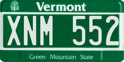 VT license plate XNM552