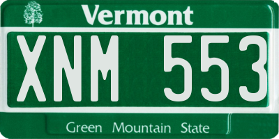 VT license plate XNM553