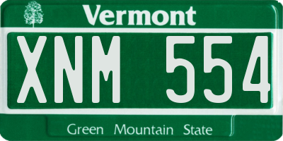 VT license plate XNM554
