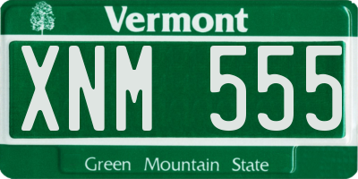 VT license plate XNM555