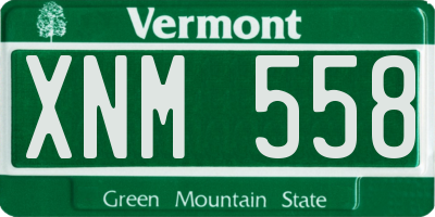 VT license plate XNM558