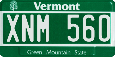 VT license plate XNM560