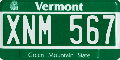 VT license plate XNM567