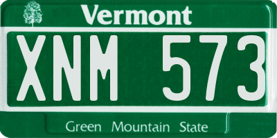 VT license plate XNM573