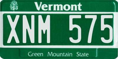 VT license plate XNM575