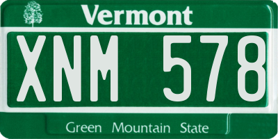 VT license plate XNM578