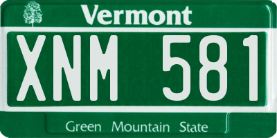 VT license plate XNM581