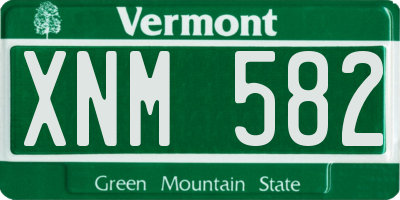 VT license plate XNM582